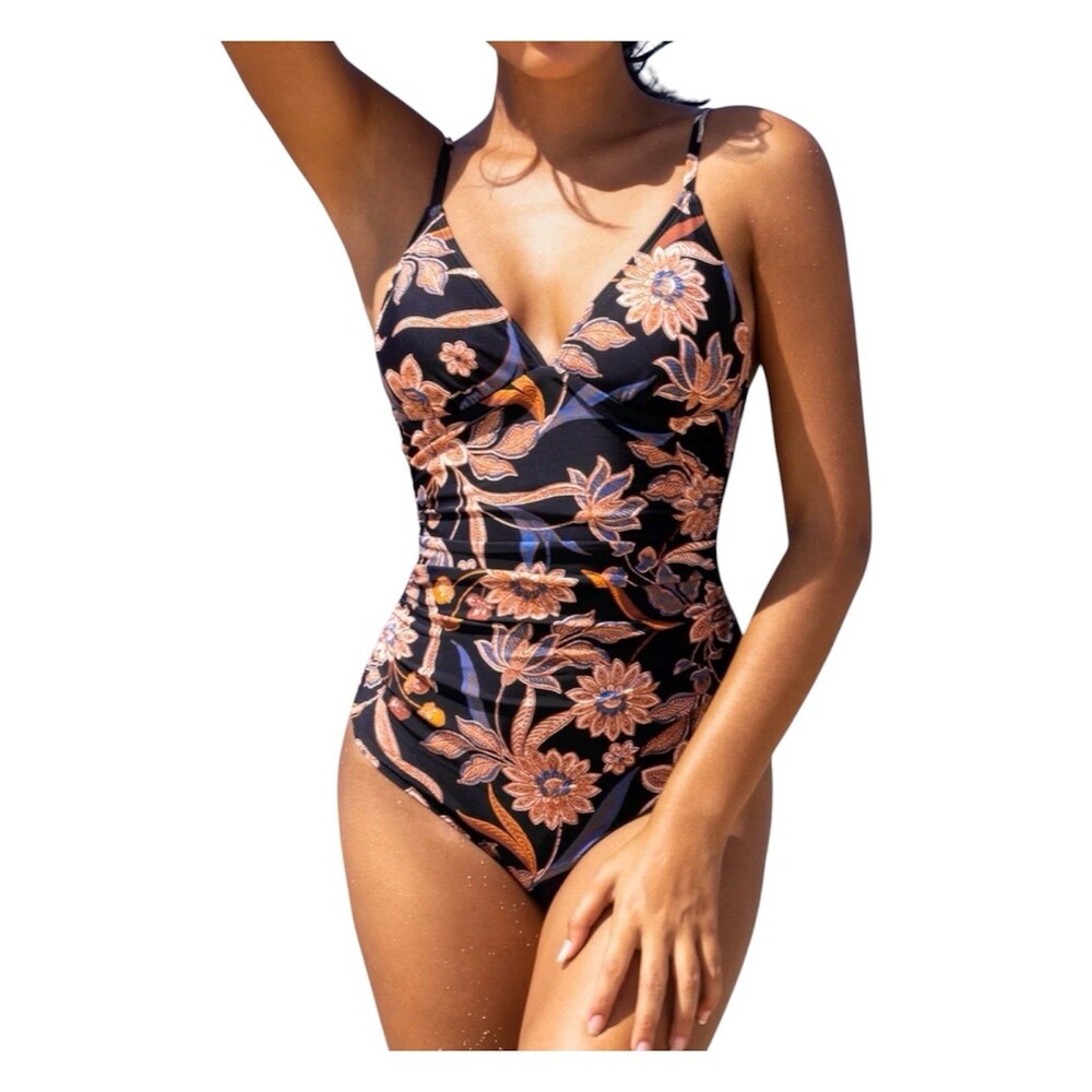 Women’s Black Floral Onepiece Size XL